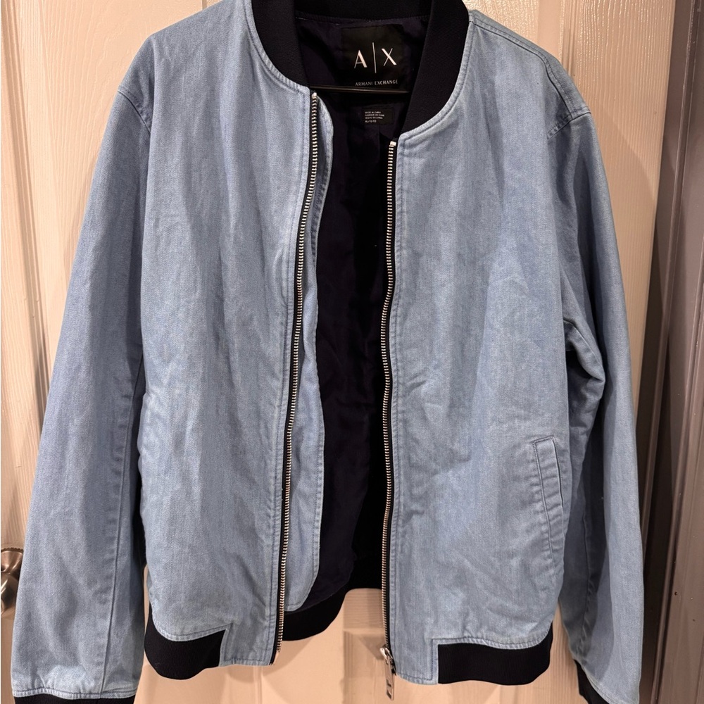 Armani Exchange Sky Blue Bomber Jacket